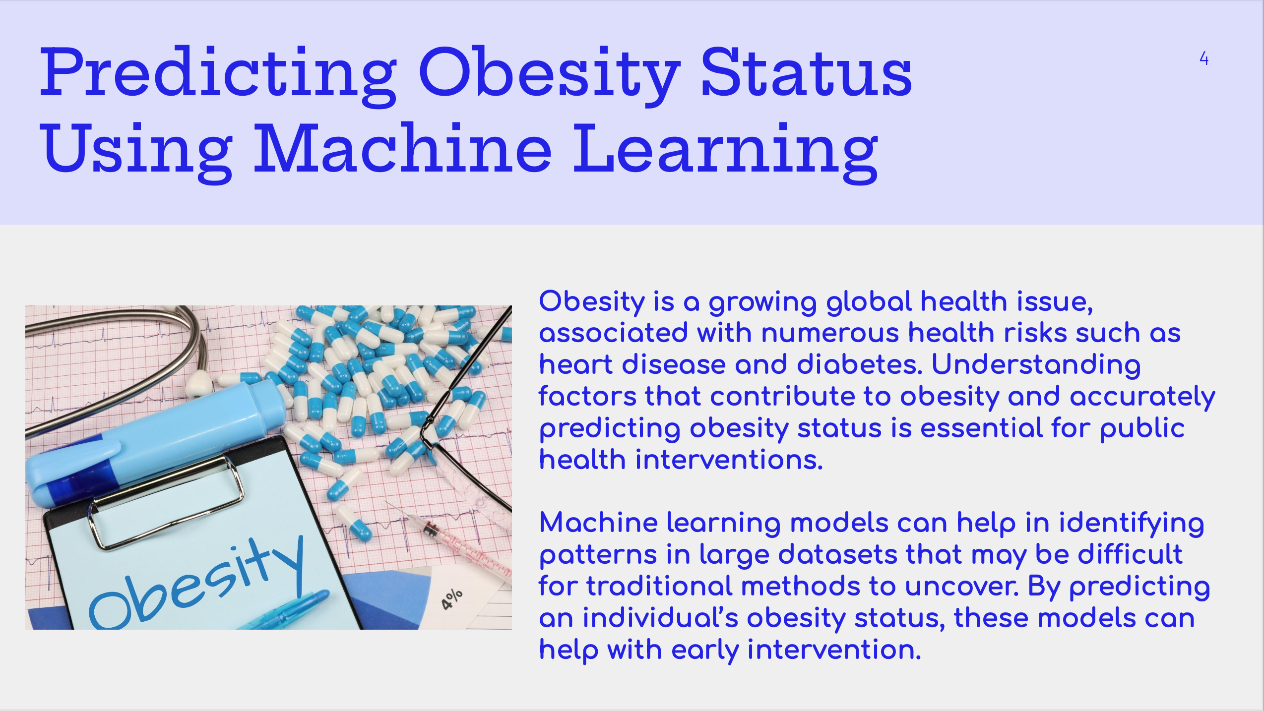 Preview image for Predicting Obesity Status Using Machine Learning project